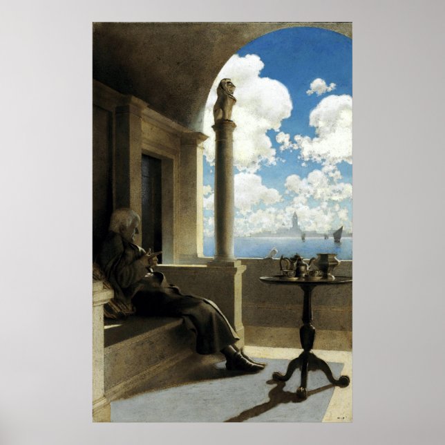 Kardinal ärkebiskop Sat på hans skuggbalkoni Poster (Framsidan)