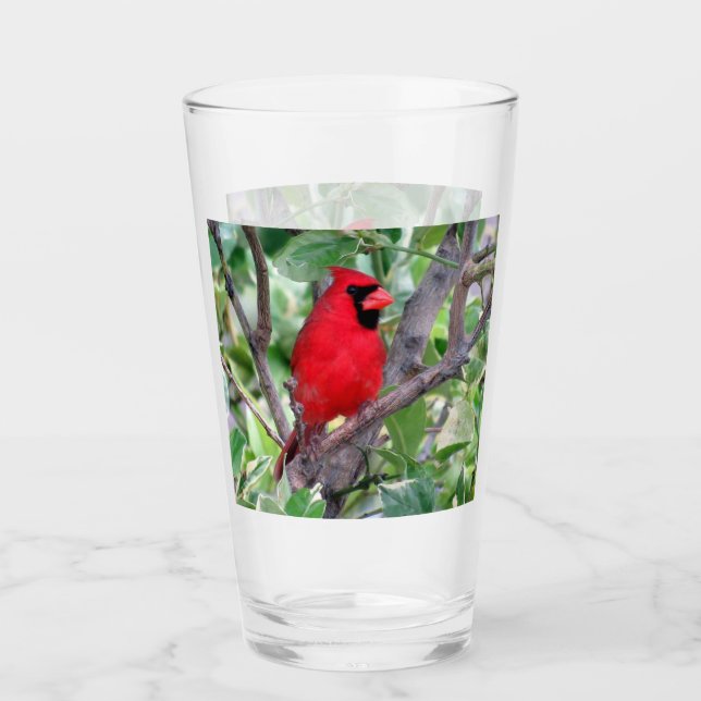 Kardinal - Backyard Bird Series - Shaker Glass Glaskopp (Framsida)