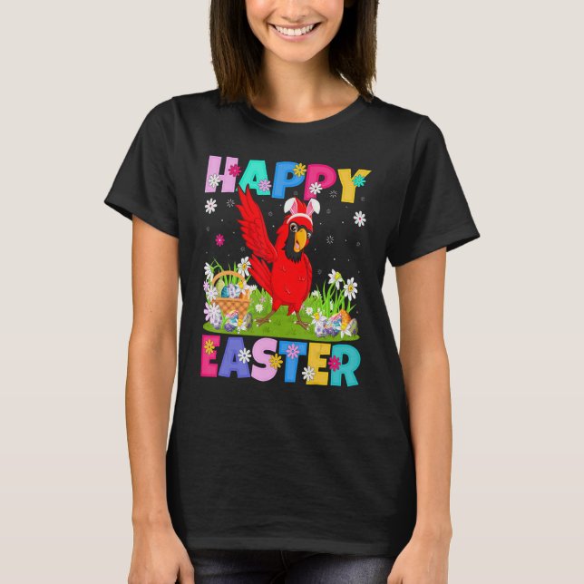 Kardinal Bird Glad påsk Bunny Cardinal Påsk S T Shirt (Framsida)