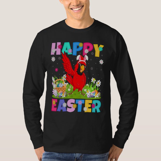 Kardinal Bird Glad påsk Bunny Cardinal Påsk S T Shirt (Framsida)