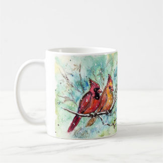 Kardinal Bird Pair Art Kaffemugg