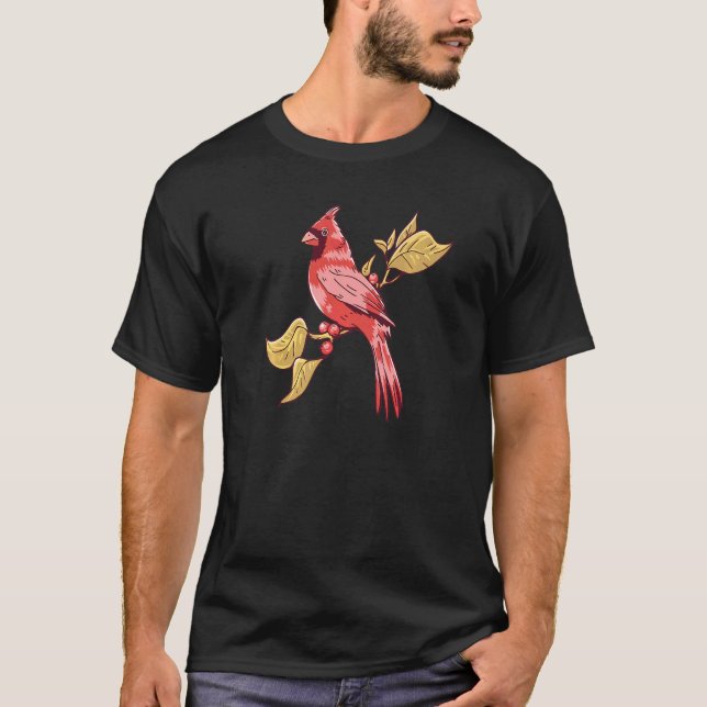 Kardinal Bird Red Kardinal Premium T Shirt (Framsida)