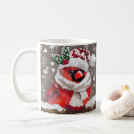 Kardinal Bird Scarf Hat Snö jul Säsong Kaffemugg