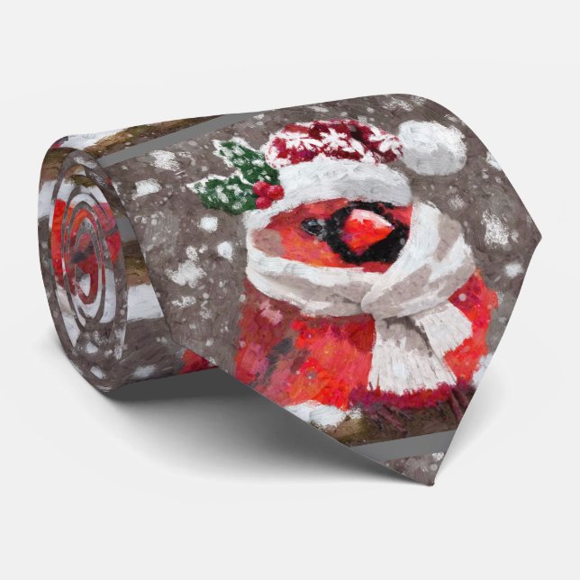 Kardinal Bird Scarf Hat Snö jul Säsong Slips (Rullad)