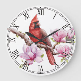 Kardinal Bird Wall Clock Stor Klocka