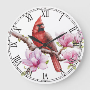 Kardinal Bird Wall Clock Stor Klocka