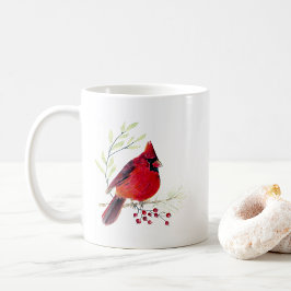 Kardinal Bird Watercolor Art Coffee Mugg