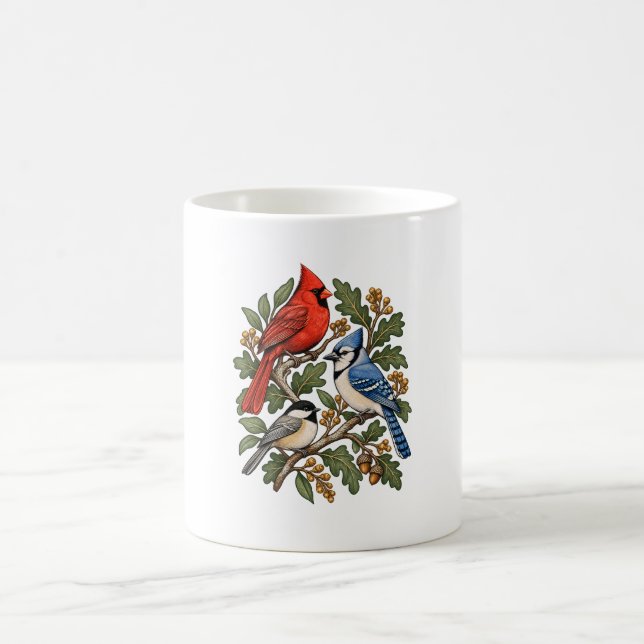 Kardinal Blåskrika Mes Kaffemugg för Fågelskådare (Center)