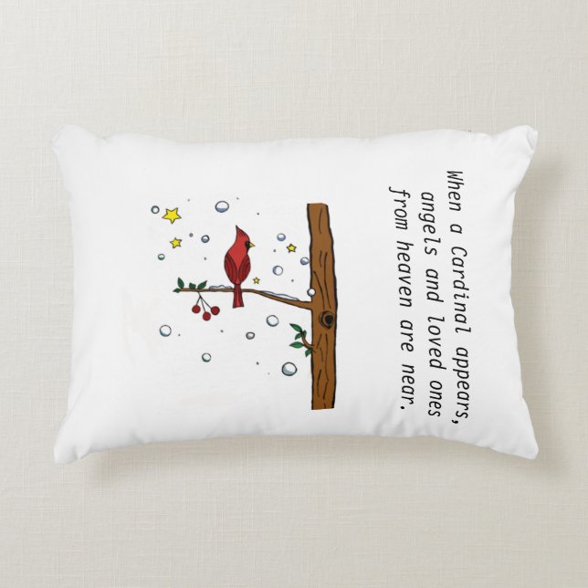 Kardinal från himmelens ängeldekorationsfyllning prydnadskudde (Framsidan)