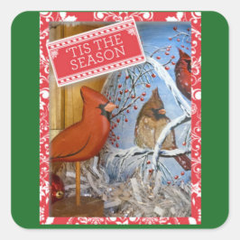 Kardinal Friends Sticker Fyrkantigt Klistermärke