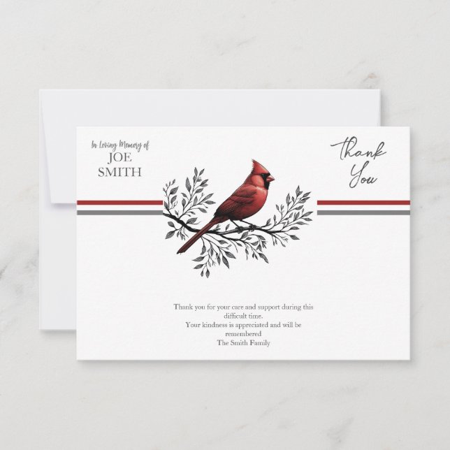 Kardinal Funeral Memorial Firande i Life Tack Kort (Framsida)