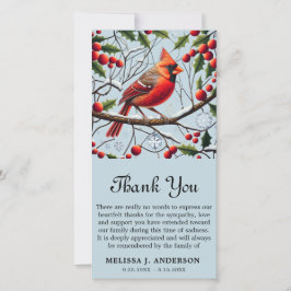 Kardinal Funeral Memorial Sympathy - tack för ditt Kort