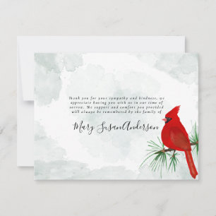 Kardinal Funeral Memorial Sympathy Tack Kort