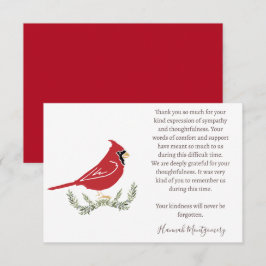 Kardinal Funeral Photo - tackkort, sympati Anteckningskort