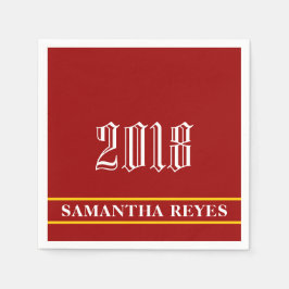 Kardinal Guld och White/Anpassningsbar Färg Studen Pappersservett