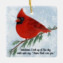 Kardinal Helgdag Remembran Julgransprydnad Keramik