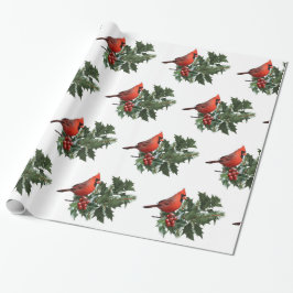 Kardinal Holly Wrapping Papper Presentpapper