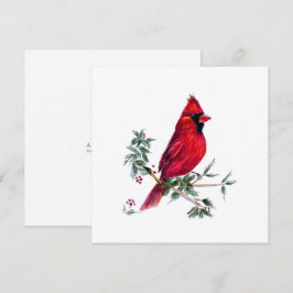 Kardinal i akvarell av Amy DeVane Art Cards Julkort