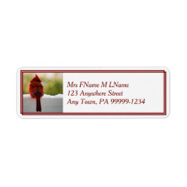 Kardinal i Snö Returadress Etikett