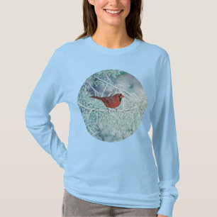 Kardinal i Snö Winter Helgdag Långärmad Shirt T