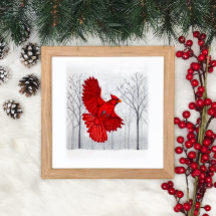 Kardinal i Snowy Winter Art