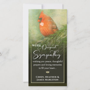 Kardinal i Spruce 4x8 Deepest Sympathy Card Tack Kort