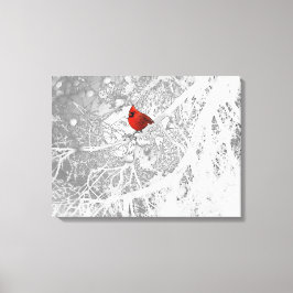 Kardinal i Winter Canvastryck