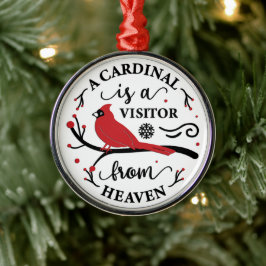 Kardinal/kardinal är en besökare från himlen julgransprydnad metall