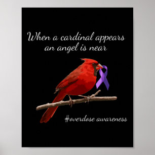 Kardinal Lila Ribbon Overdose Awareness Angel Poster