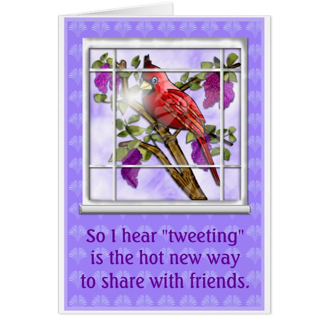 Kardinal & Lilacs (tweet card) Hälsningskort (Framsidan)