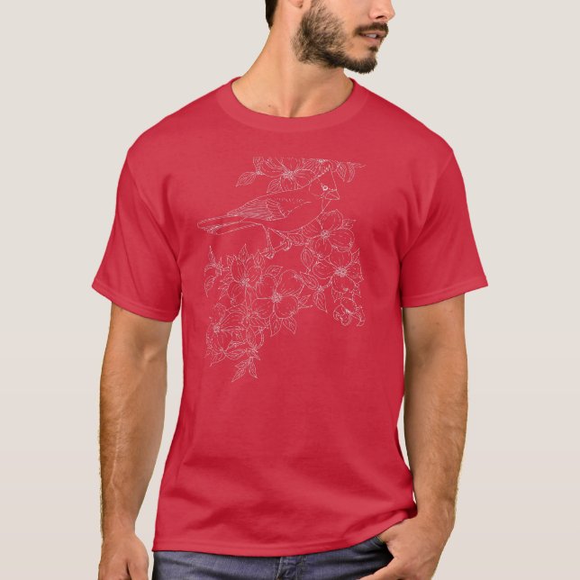 Kardinal med Dogwoods T-shirt (Framsida)