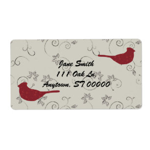 Kardinal- och blommarVinesadressetiketter Fraktsedel