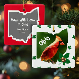 Kardinal och Buckeyes Ohio-jul Julgransprydnad Keramik