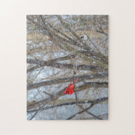 Kardinal och Chickadee Pussel