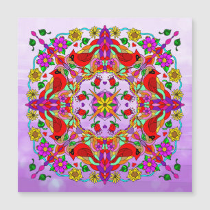 Kardinal och Flowers Mandala