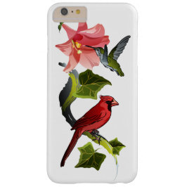 Kardinal och Hummingbird med Rosa Lily och Ivy