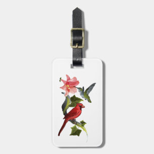 Kardinal och Hummingbird Rosa Lily Personlig Bagagebricka