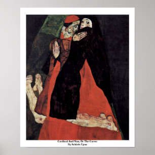 Kardinal och nunna eller smekningen av Schiele Poster
