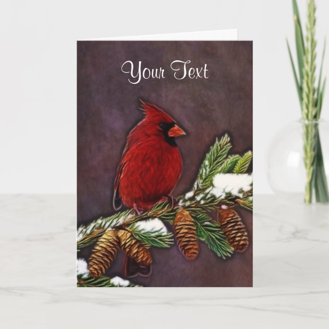 Kardinal och Pinecones Helgkort (Framsida)