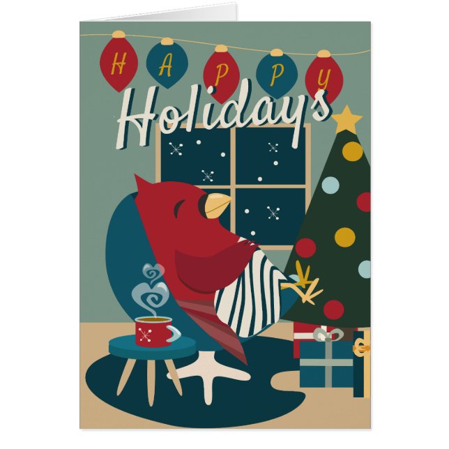 Kardinal of Resistance Glad helg fold färg OBS Kort (Framsidan)