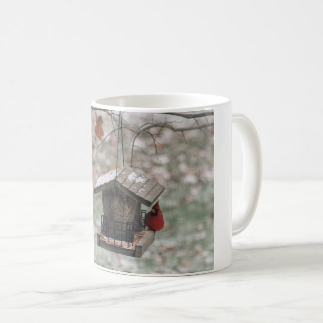 Kardinal på en snömatare kaffemugg (Framsida höger)