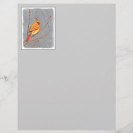 Kardinal på gren-målning - Original fågelkonst