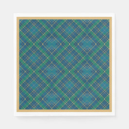 Kardinal på Grönt, blått, Guld, julpapp Pappersservett