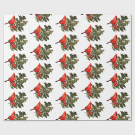 Kardinal på Holly 2 Wrapping Papper Presentpapper