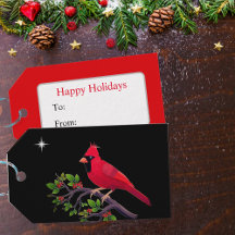 Kardinal på svart och röd semester