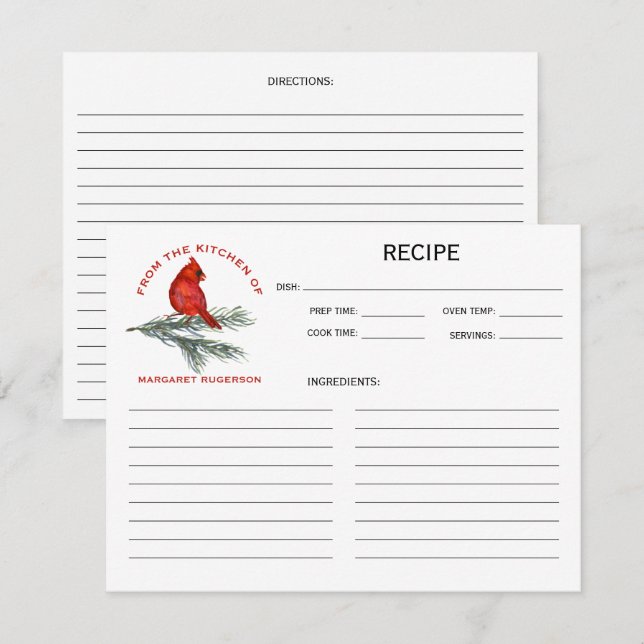 Kardinal på tallgren Från köket (Fram/baksida)