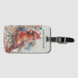 Kardinal på Virginia Road Karta anpassade Bagagebricka