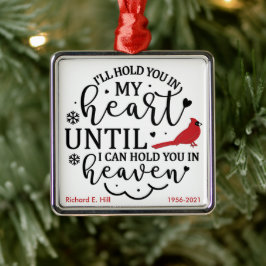 Kardinal/Personlig Jag håller dig i mitt hjärta Julgransprydnad Metall