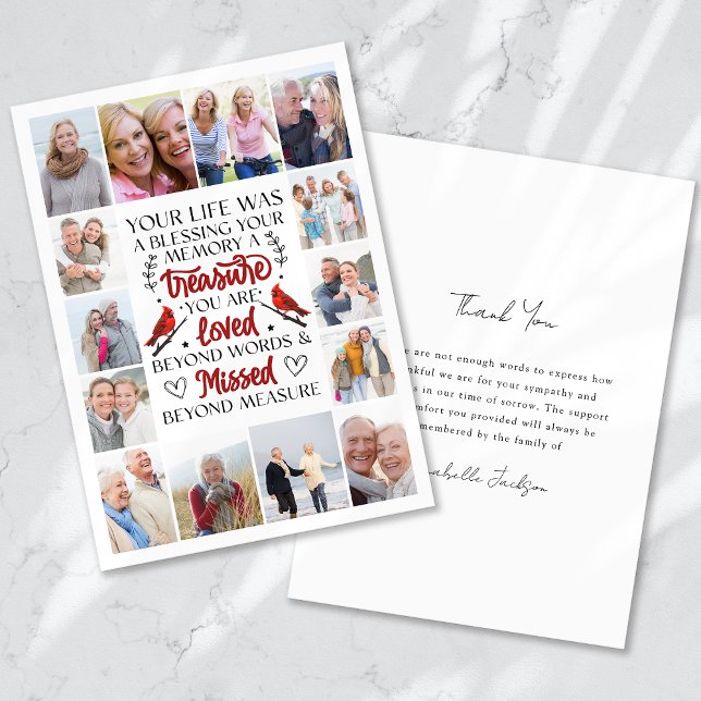Kardinal Quote Collage Photo Funeral Sympathy Tack Kort (Skapare uppladdad)