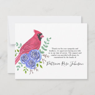 Kardinal Red Bird Funeral Tackkort Card Tack Kort